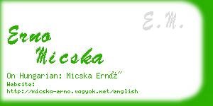 erno micska business card